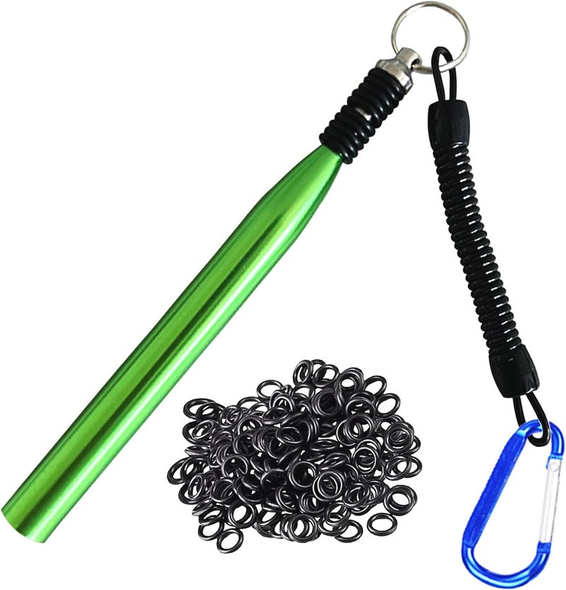 LAIBOREC Wacky Rigging Tool, Fishing Bait Rigs, Wacky Rig Ring Tool with 70PCS Worm O-Rings, Wacky Worm Kit for Senko Neko Finesse Stick Soft Baits - Image 1