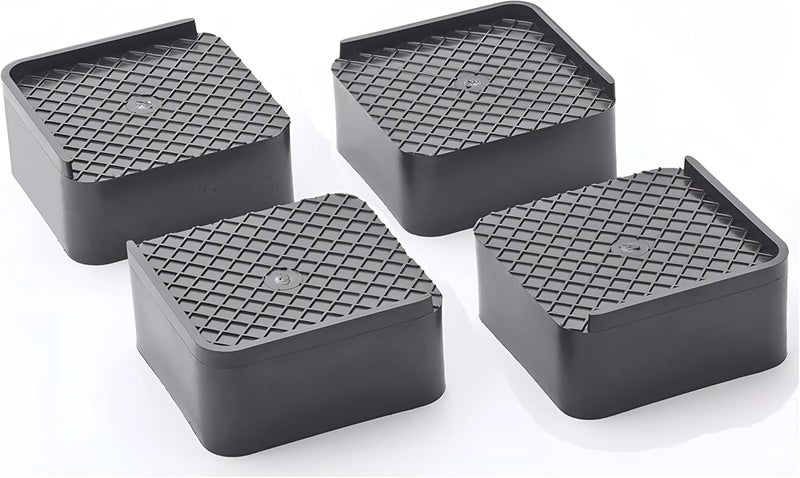 Oblivion Pads for Washing Machine 4 Pc - Square Base Stand, Bed Height Increaser Riser Support for Heavy Furniture, Sofas, Fridges, and Refrigerators, Adjustable Extender to Rise for Better Support - Image 1