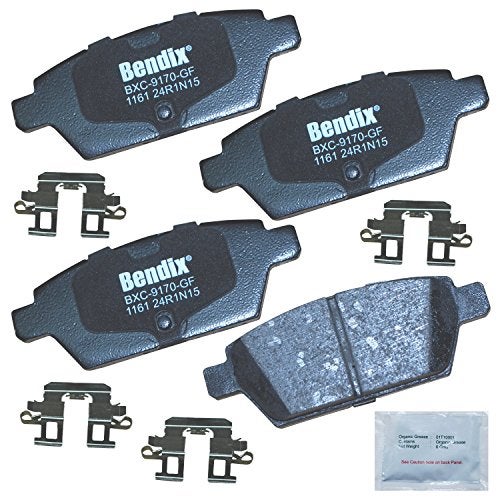 Bendix Priority1 CFC1161 Ceramic Rear Brake Pads for Ford Fusion 2012-2006, Lincoln MKZ 2012-2007, Zephyr 2006, Mazda 6 2013-2006, Mercury Milan 2011-2006 - Image 1