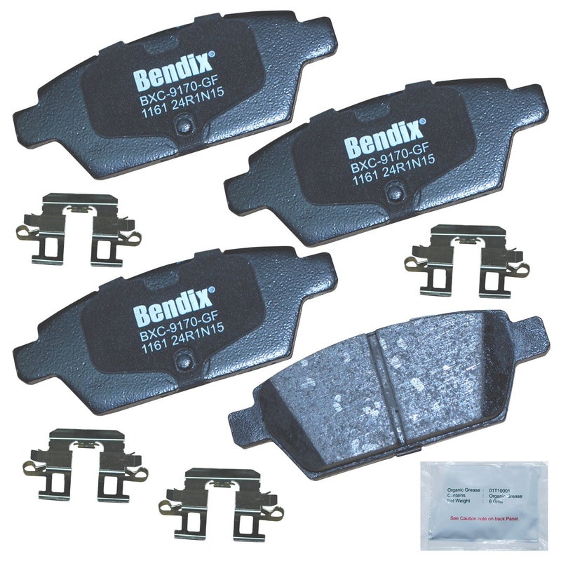 Bendix Priority1 CFC1161 Ceramic Rear Brake Pads for Ford Fusion 2012-2006, Lincoln MKZ 2012-2007, Zephyr 2006, Mazda 6 2013-2006, Mercury Milan 2011-2006 - Image 2