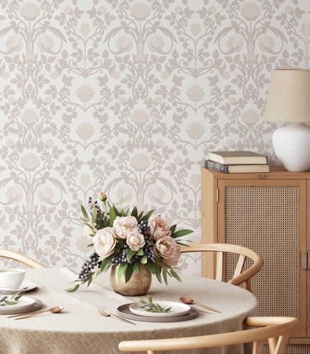 YXTII 17.3" × 393.7" Pink Peel and Stick Wallpaper, Floral Wallpaper for Bedroom Bathroom Self Adhesive Removable - Image 4