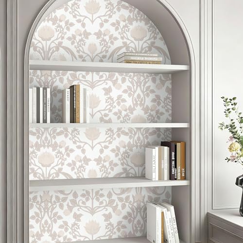 YXTII 17.3" × 393.7" Pink Peel and Stick Wallpaper, Floral Wallpaper for Bedroom Bathroom Self Adhesive Removable - Image 5