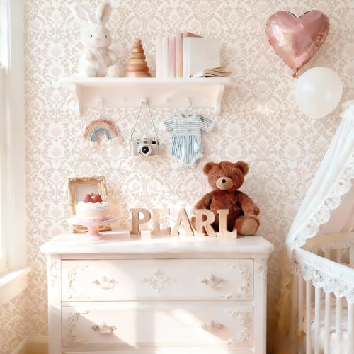 YXTII 17.3" × 393.7" Pink Peel and Stick Wallpaper, Floral Wallpaper for Bedroom Bathroom Self Adhesive Removable - Image 3