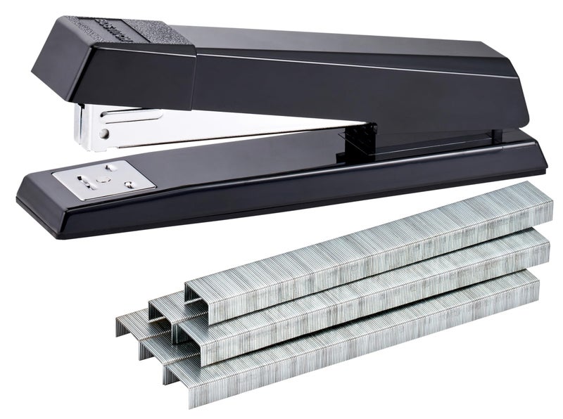 Bostitch Office Stapler NoJam Premium for Desktop Includes 1250 Staples FullStrip 25 Sheet Capacity Black