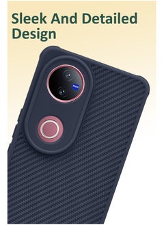NAFCO Self Designed Grippy Silicone Back Cover With Corner Protection Compatible For Vivo V50 - Blue  - Image 3