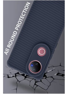 NAFCO Self Designed Grippy Silicone Back Cover With Corner Protection Compatible For Vivo V50 - Blue  - Image 4