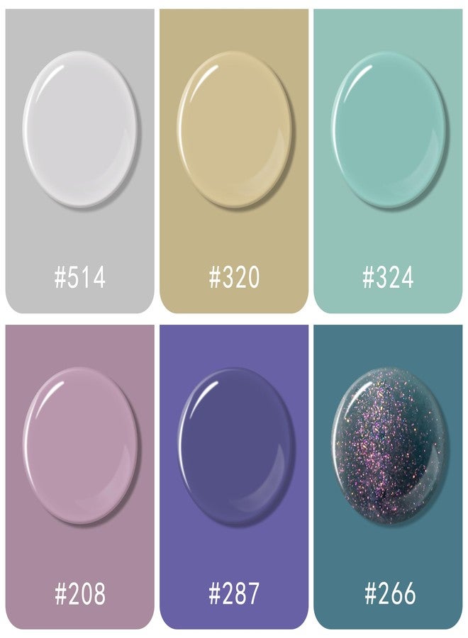 Wenida Nail Extension Gel Kit Wenida 6 Colors Glitter Purple Pearl White Mermaid Mint Nail Builder Gel Nail Enhancement Gel Set for Home DIY Nail Manicure Art - Image 4