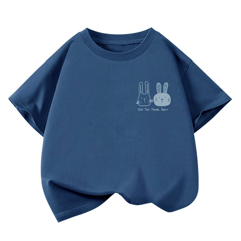 Children'S Wear T-Shirt Korean Printed Top Boys And Girls Children'S Baby Shoulder Loose All-Match Short-Sleeve 5 - Image 4