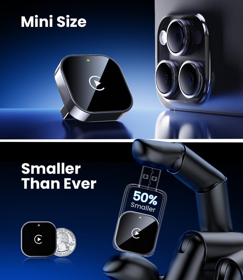 PROODOS Car Accessories 2025 - Wireless CarPlay Adapter | Android Auto Wireless Adapter | 2-in-1 CarPlay & Android Auto | Bluetooth 5.3 & 5.8GHz WiFi | Cortex A7 Pro - Image 2