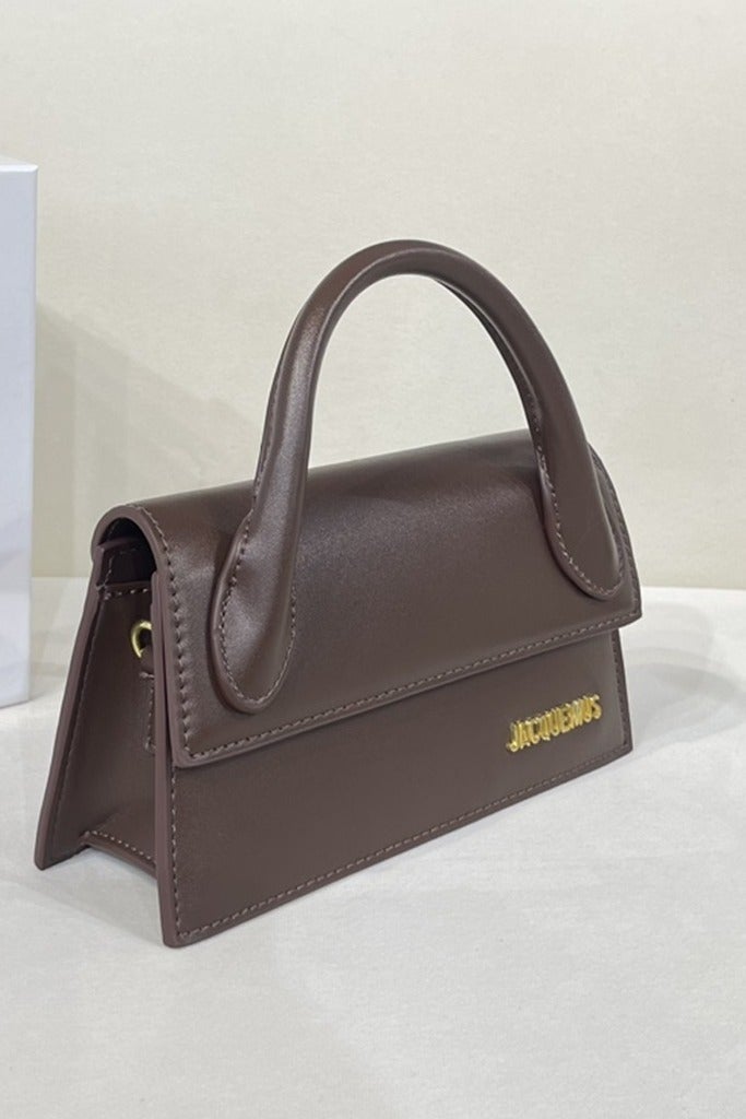 Jacquemus  لو تشيكيتو طويلة حقيبة يد حقيبة حمل الجلد رفرف طويل مع حزام Crossbody - Image 2