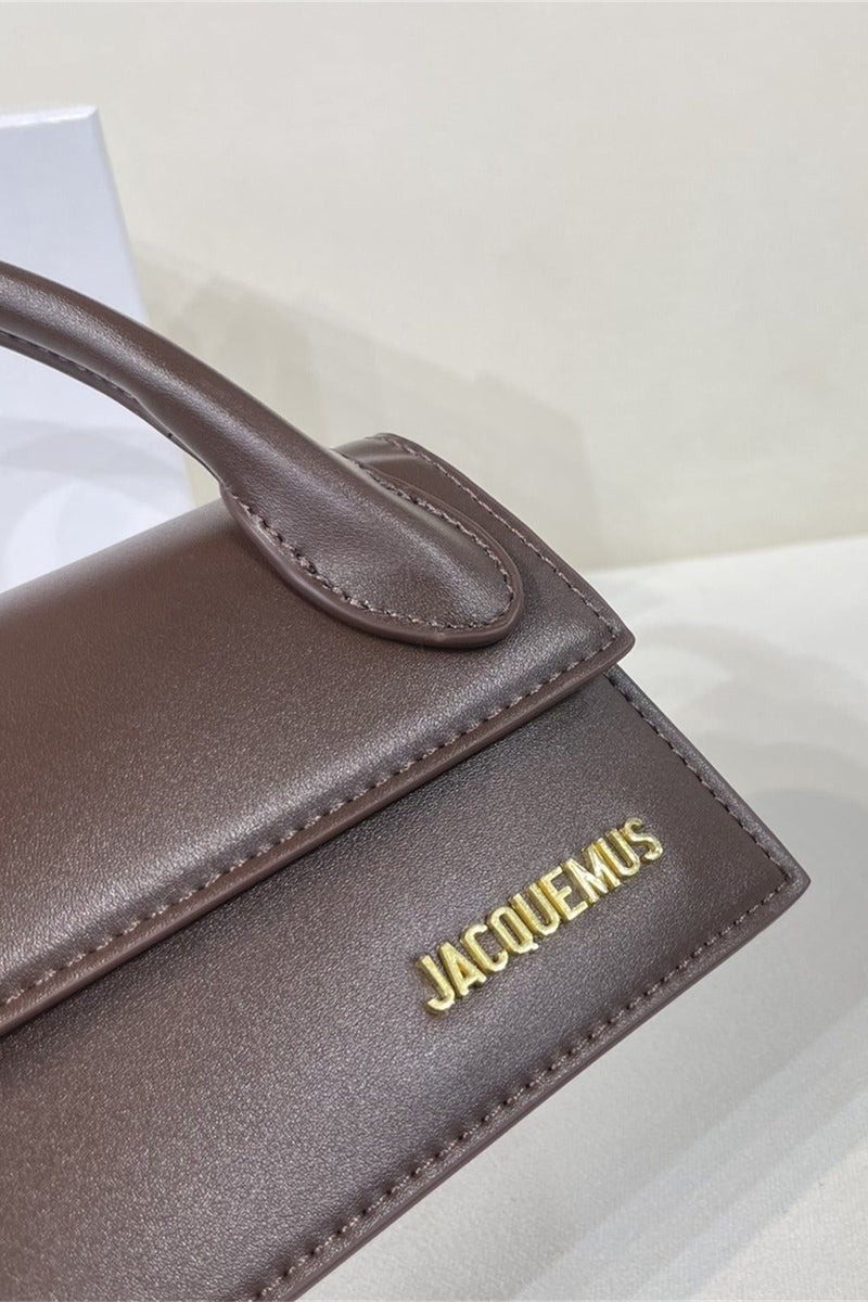 Jacquemus  لو تشيكيتو طويلة حقيبة يد حقيبة حمل الجلد رفرف طويل مع حزام Crossbody - Image 4