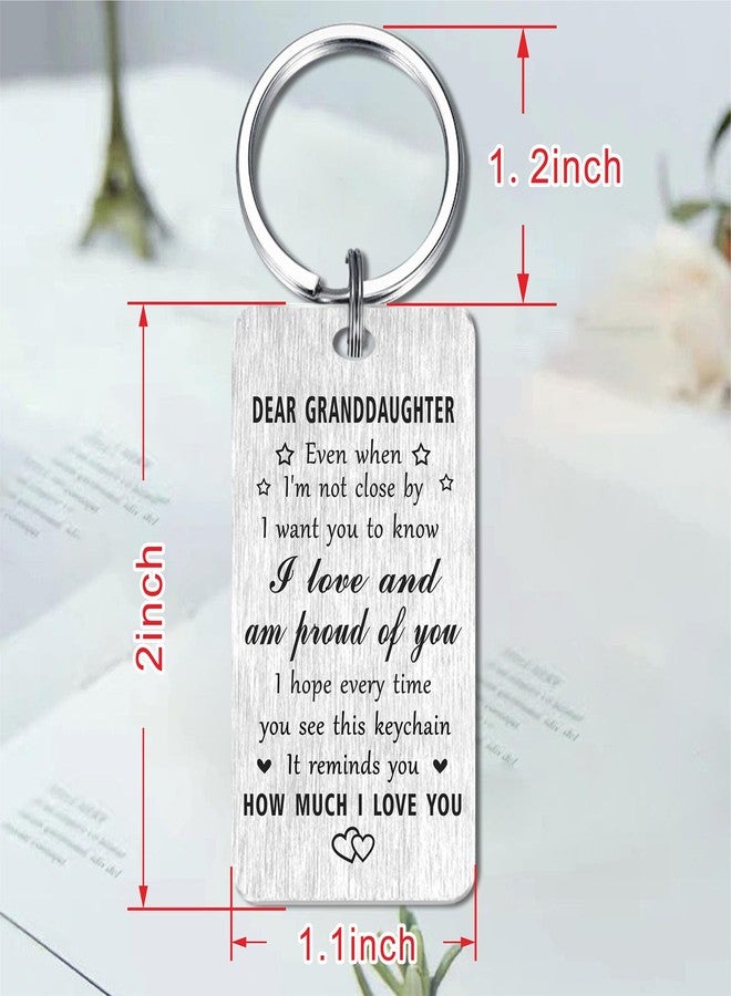 Jzxwan Granddaughter Gifts Christmas Keychain, I Love and Proud of You Granddaughter Birthday Keychain Gifts from Grandpa Grandma - Image 3