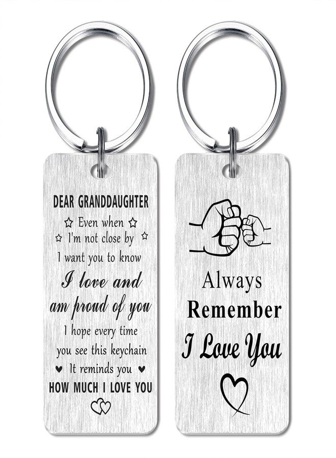 Jzxwan Granddaughter Gifts Christmas Keychain, I Love and Proud of You Granddaughter Birthday Keychain Gifts from Grandpa Grandma - Image 1