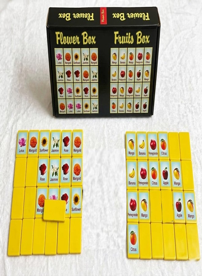 Sukan Tex Kids Memory Matching Game | Educational Learning Toy | Brain Development Game for 3-6 Year Kids | Fruits & Flowers Matching Tiles | Montessori Toy | for Ages 2 and Above - Image 1