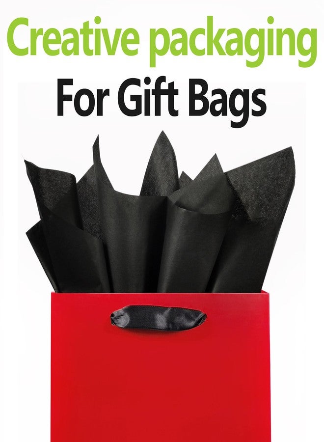 Bobobag 100 Sheets 20"X14" Black Tissue Paper Bulk for Gift Bags Wrapping Paper, Halloween Birthday Showers Arts Craft Party Favor Decoration - Image 3