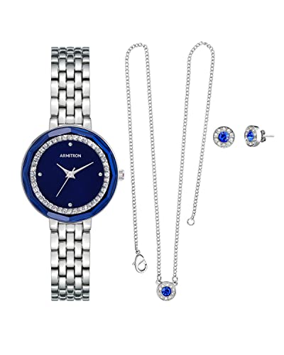 Armitron Womens Genuine Crystal Accented Bracelet Watch and Jewelry Set - Image 1