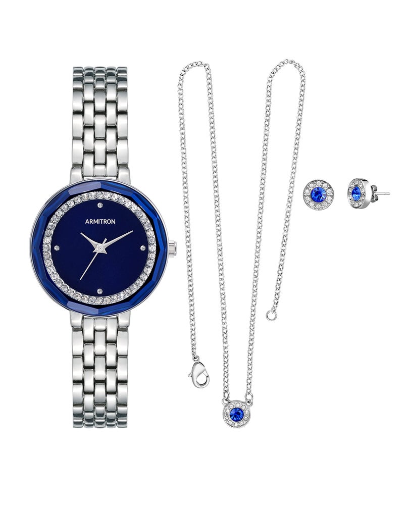 Armitron Womens Genuine Crystal Accented Bracelet Watch and Jewelry Set - Image 2