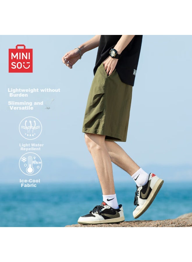 Mingchuang Youpin Miniso Paratrooper Workwear Shorts Men Summer Trendy American Style Ice Silk Cool Feeling Men'S Big Shorts Z Army Green Xl - Image 1