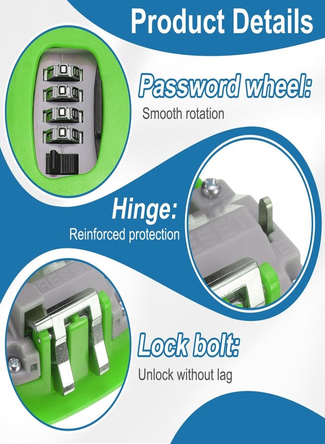 PATIKIL Wall Mount Key Lock Box (4.5"x3.9"x1.8", Green) - 4 Digit Portable Combination Lockbox for Keys Safe Security Storage Resettable Code Lockbox for Home Office - Image 3