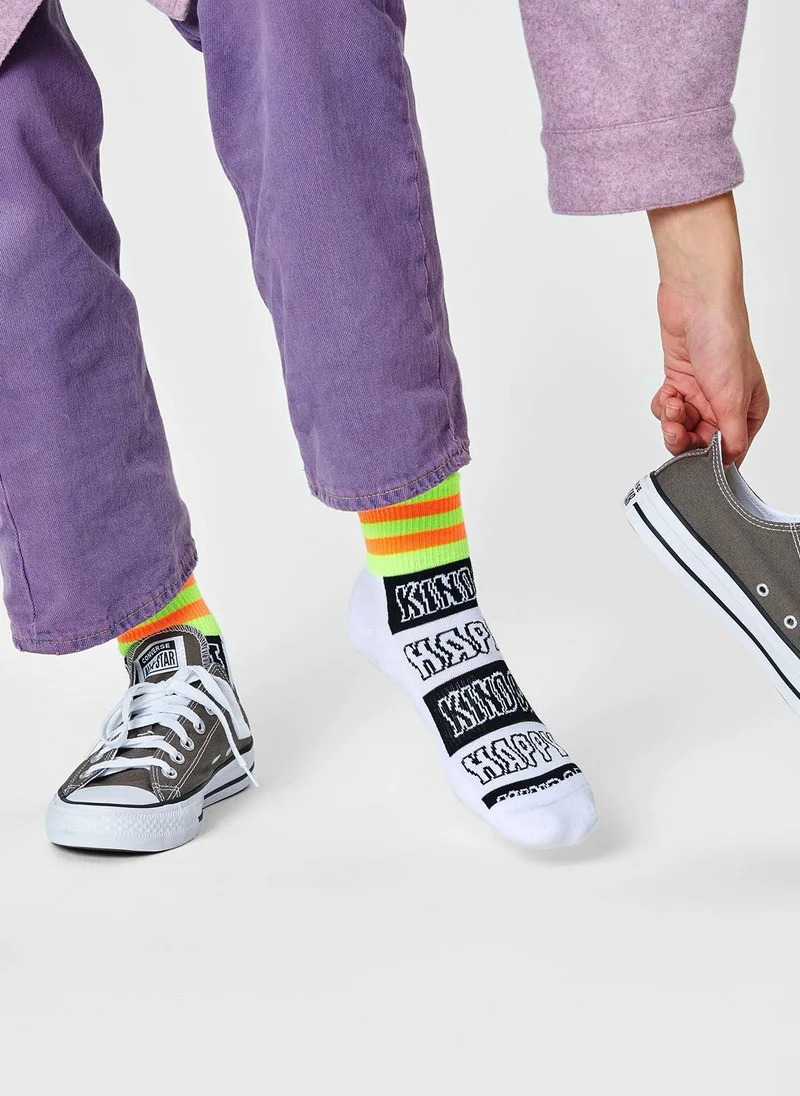 هابي سوكس HAPPY STRIPE 1/4 CREW SOCK