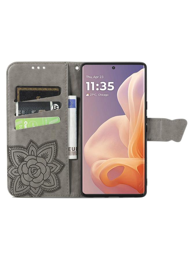 اس-توب جراب لهاتف موتورولا موتو جي 85، جراب هاتف جلدي منقوش عليه زهور الحب والفراشات - Image 3