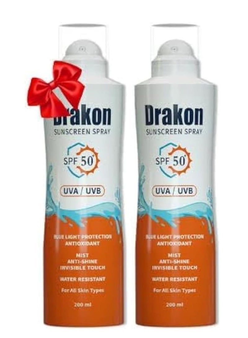 DRAKON Dragon Sunscreen Spray SPF 50 200ml x2 Pack - Image 3
