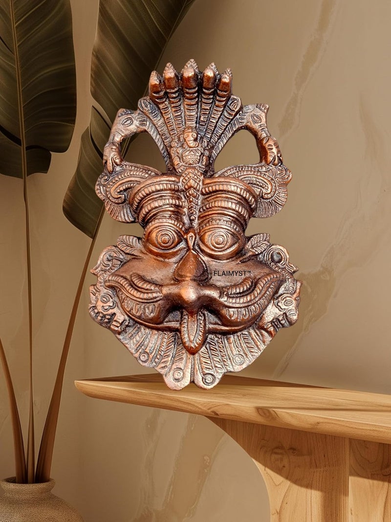 FLAIMYST Kirtimukha for Home Door In Aluminium Metal | Kirtimukha Wall Hanging for Home Decor | Nazar Battu for Home Entrance - Image 1