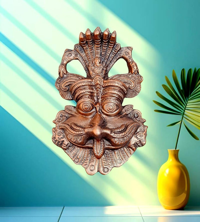 FLAIMYST Kirtimukha for Home Door In Aluminium Metal | Kirtimukha Wall Hanging for Home Decor | Nazar Battu for Home Entrance - Image 5