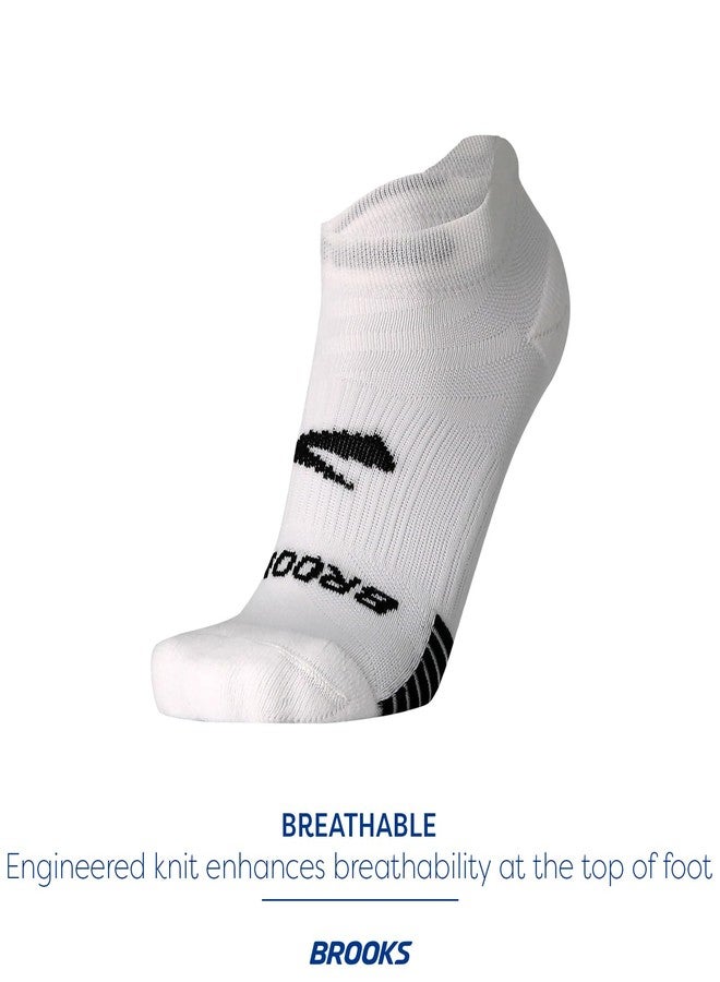Brooks Ghost Lite No Show Socks I Performance Running, Comfort Fit with Arch Support for Men & Women (2-Pack Set) - White - Medium - Image 4