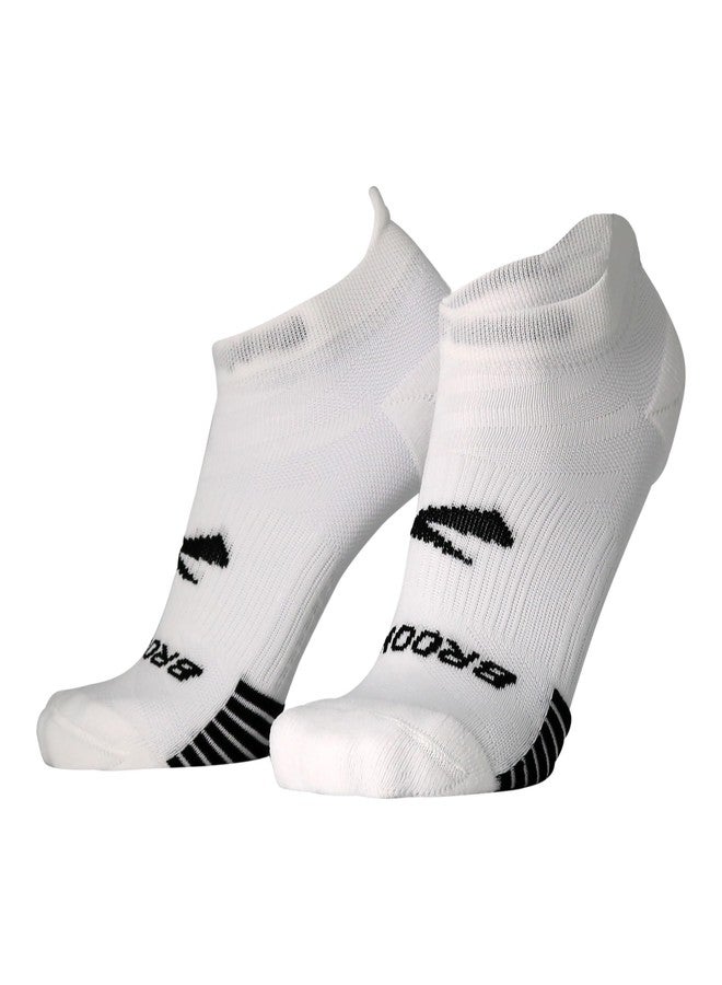 Brooks Ghost Lite No Show Socks I Performance Running, Comfort Fit with Arch Support for Men & Women (2-Pack Set) - White - Medium - Image 1
