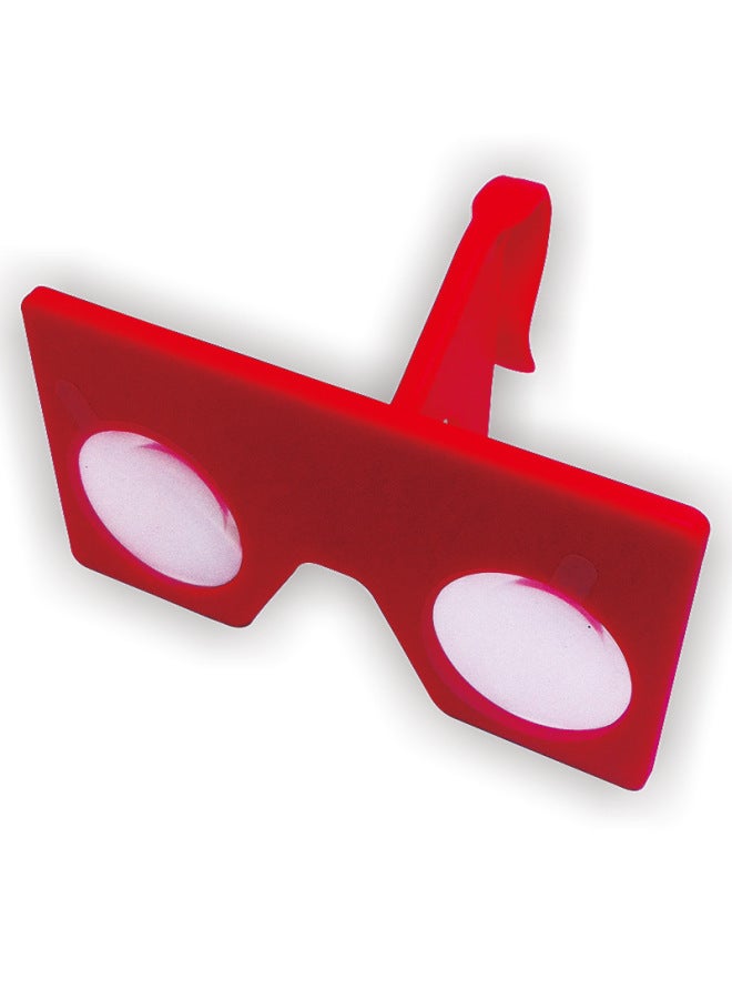 Portable Folding Mini High Light Transmission Lens Box Virtual Reality VR 3D Glasses-Color:Red - Image 1
