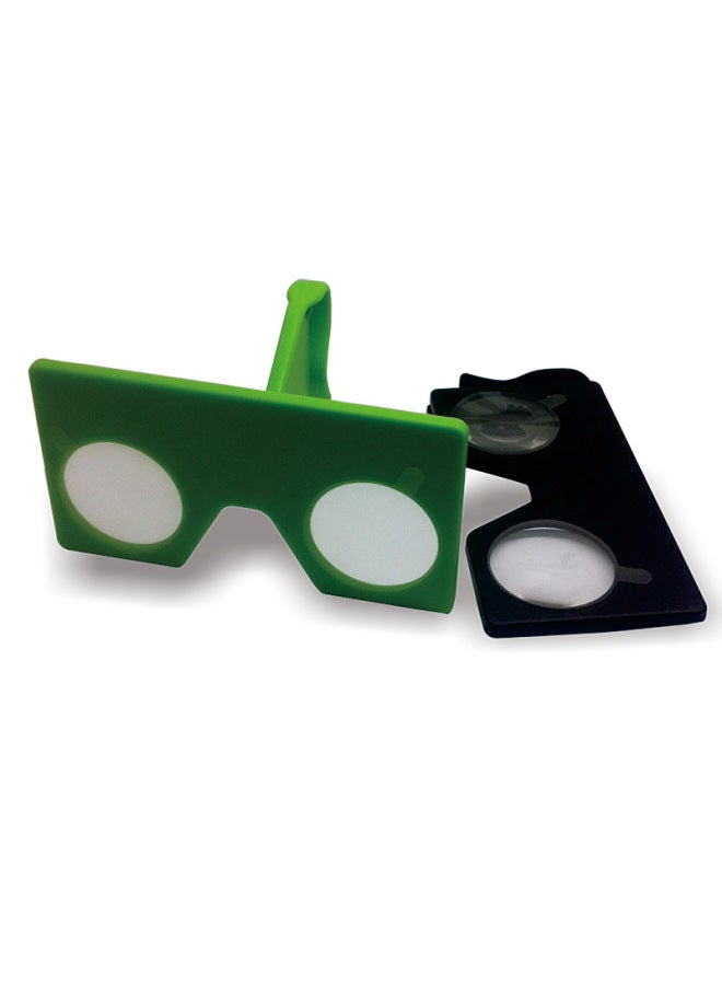 Portable Folding Mini High Light Transmission Lens Box Virtual Reality VR 3D Glasses-Color:Red - Image 5