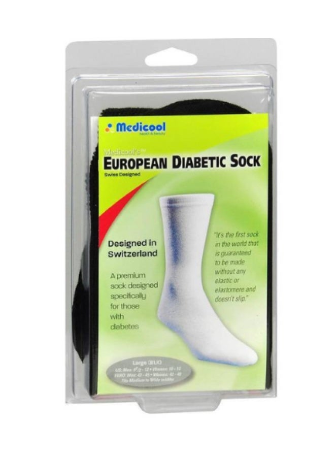 Medicool جوارب لمرضي السكري اسود مقاس لارج من 43 - 44-امريكي MCDSE  - - Image 1