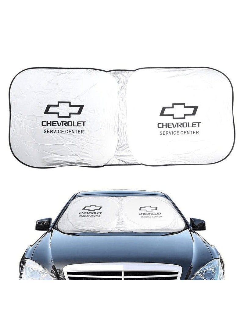 شيفروليه عرض كومبو - اشترِ غطاء حماية من الغبار والأوساخ لمقعد السيارة المريح عالميًا ، قطعتان / رمادي وغطاء الشمس للسيارة والأشعة فوق البنفسجية وواقي من الحرارة من الشمس قابل للطي - Image 5
