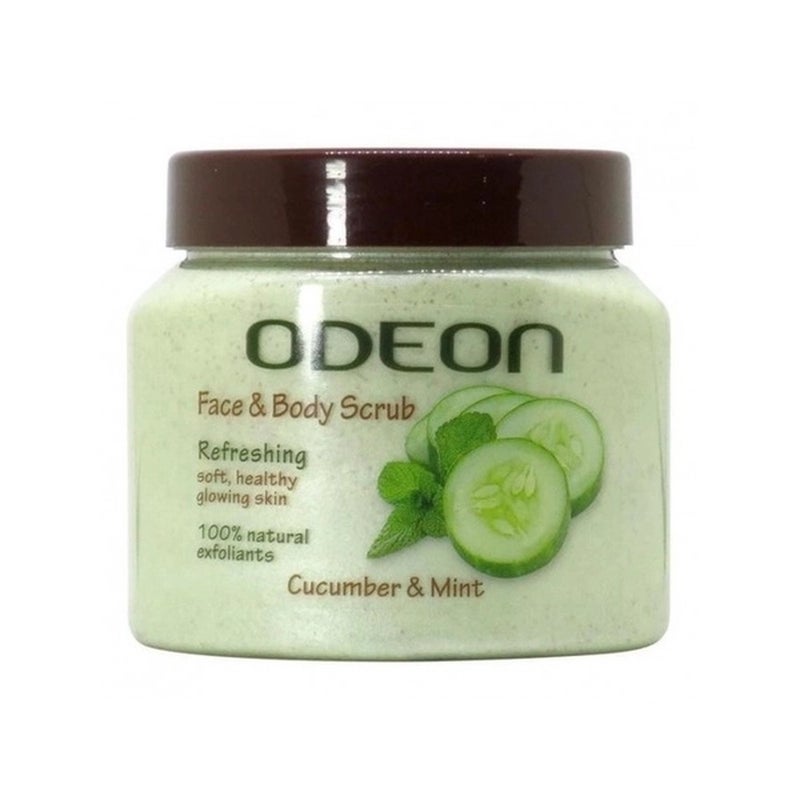 Odeon Face And Body Scrub With Cucumber And Mint For Refreshing Soft Skin- 300ml