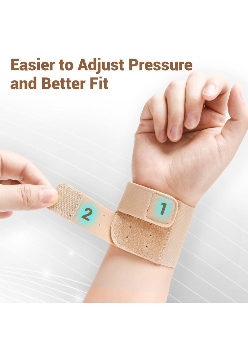 Excefore Wrist Brace for Carpal Tunnel,  Ultra Slim Wrist Compression Strap, Adjustable Wrist Brace for Daily Wear, Fitness Daily Carpal Wrist Pain Relief Injury Prevention, 2 Pack - Image 3
