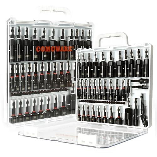 COMOWARE Magnetic Impact Nut Driver Set, 55Pcs Deep Nut Driver Set, Metric/SAE Sockets, Bit Extension, 1/4'' Quick Change, Cr-V Steel for Automotive & Industrial Use - Image 1