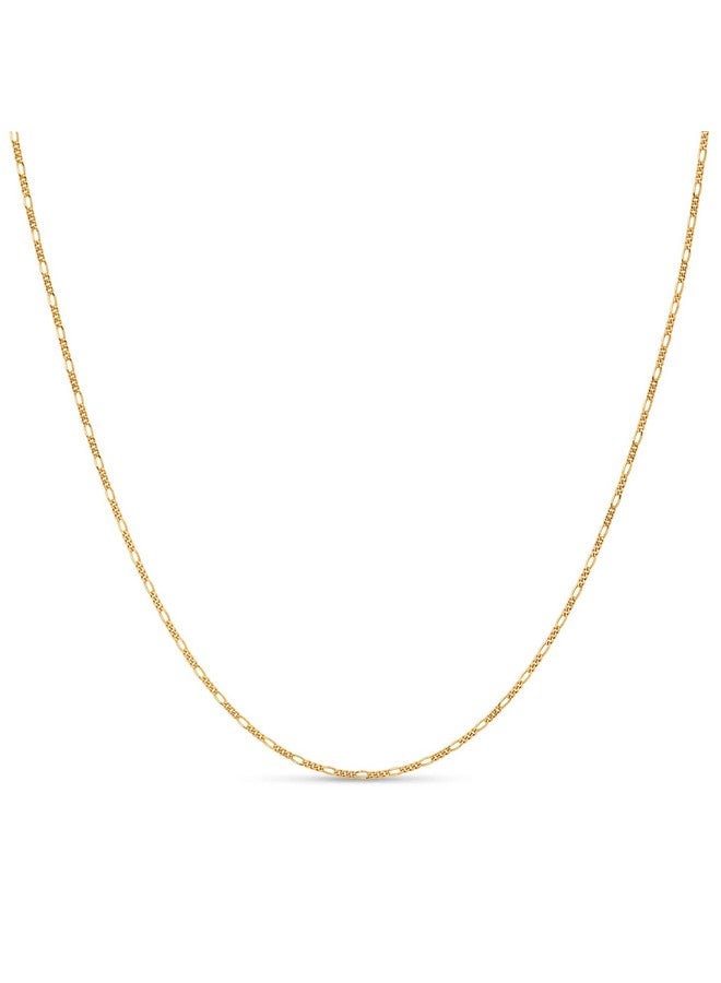 Kezef Sterling Silver 1.5Mm Figaro Chain Necklace Solid Necklace Chain 20 Inches Italian 925 Sterling Silver Jewelry Necklaces Sterling Silver Chains For Men Women Gold Plated - Image 1