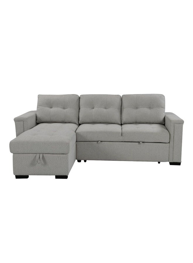 DANUBE HOME Ramiro Reversible Corner Fabric Sofa Bed Modern Design Sofa Bed Comfortable Living Room Furniture- Light Grey  - Image 3