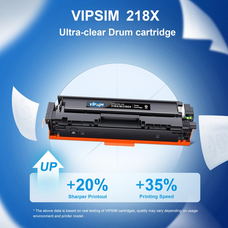 VIPSIM 218X Toner (with Chip) Compatible for HP 218X Toner Cartridges 4 Pack - 218A 3301fdw Toner High Yield Work for HP Color LaserJet Pro MFP 3301fdw 3301cdw 3301sdw 3201dw Ink | MFP 3301 W2180X Toner - Image 4