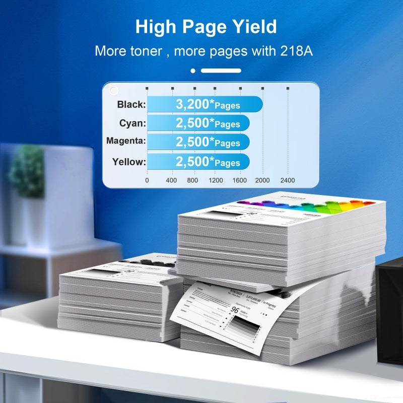 VIPSIM 218X Toner (with Chip) Compatible for HP 218X Toner Cartridges 4 Pack - 218A 3301fdw Toner High Yield Work for HP Color LaserJet Pro MFP 3301fdw 3301cdw 3301sdw 3201dw Ink | MFP 3301 W2180X Toner - Image 3