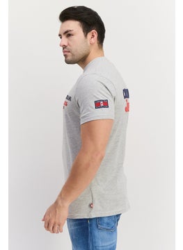 Canadian Peak Men Crew Neck Short Sleeve Brand Logo T Shirt, Grey Combo  - Image 2