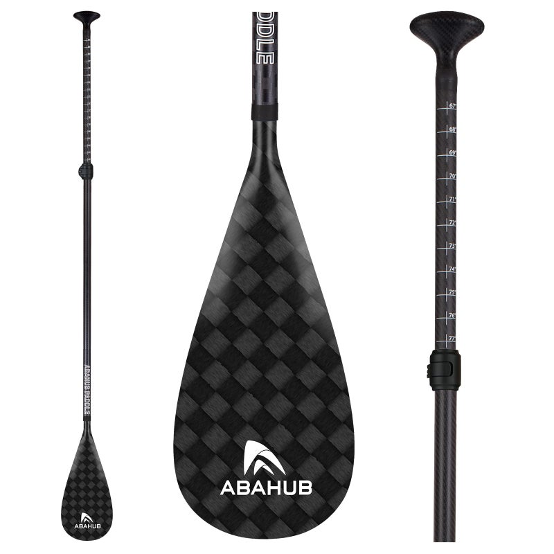Abahub Carbon SUP Paddles 1 x 3 Section Adjustable 67 86 Carbon Fiber Shaft Lightweight Standup Paddle Oars for Paddleboard Carbon Square Print Plastic Blade Paddle Bag - Image 2
