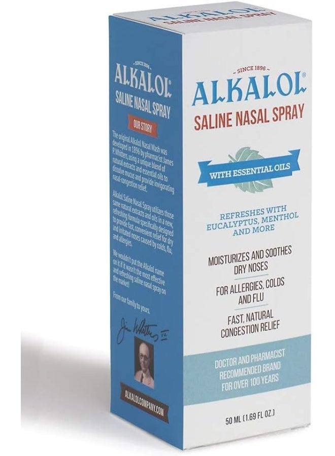 Alkalol شركة ألكالول - رذاذ أنفي ملحي مع زيوت أساسية 1.69 أونصة سائلة - Image 5