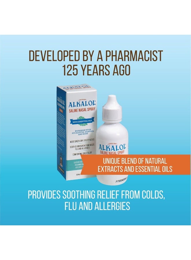 Alkalol شركة ألكالول - رذاذ أنفي ملحي مع زيوت أساسية 1.69 أونصة سائلة - Image 3