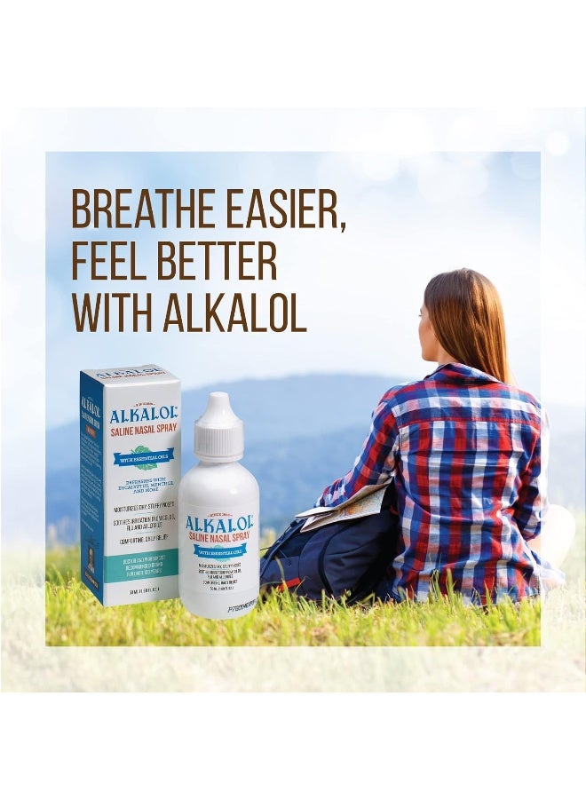 Alkalol شركة ألكالول - رذاذ أنفي ملحي مع زيوت أساسية 1.69 أونصة سائلة - Image 2