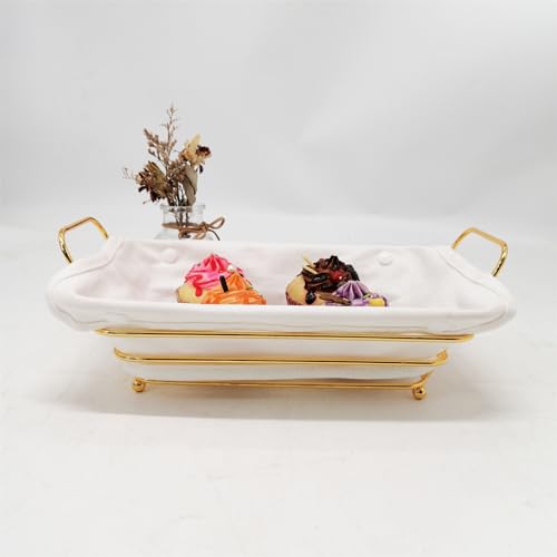 Sthrucrack Gold Baskets for Bread Serving, Parties Gold Wire Basket for Fruit Vegetables Bread (1) - Image 4