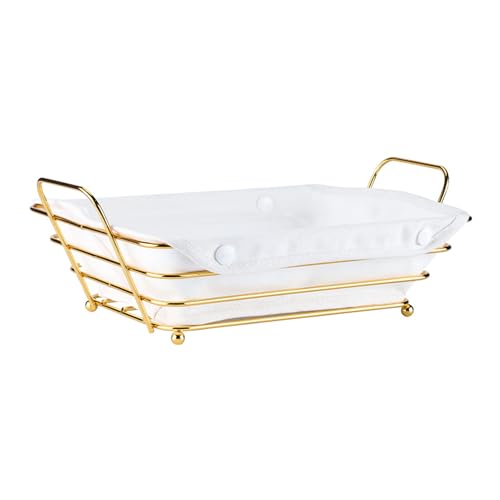 Sthrucrack Gold Baskets for Bread Serving, Parties Gold Wire Basket for Fruit Vegetables Bread (1) - Image 1