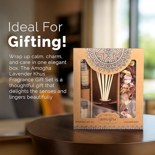 Amogha Ceramic Lavender Khus Fragrance Giftset With Decorative Pot, Reed Diffuser Oil (50Ml), 8N Reed Sticks, Potpourri(50G), 1N Potpourri Refresher Oil (8Ml) Free - Image 5