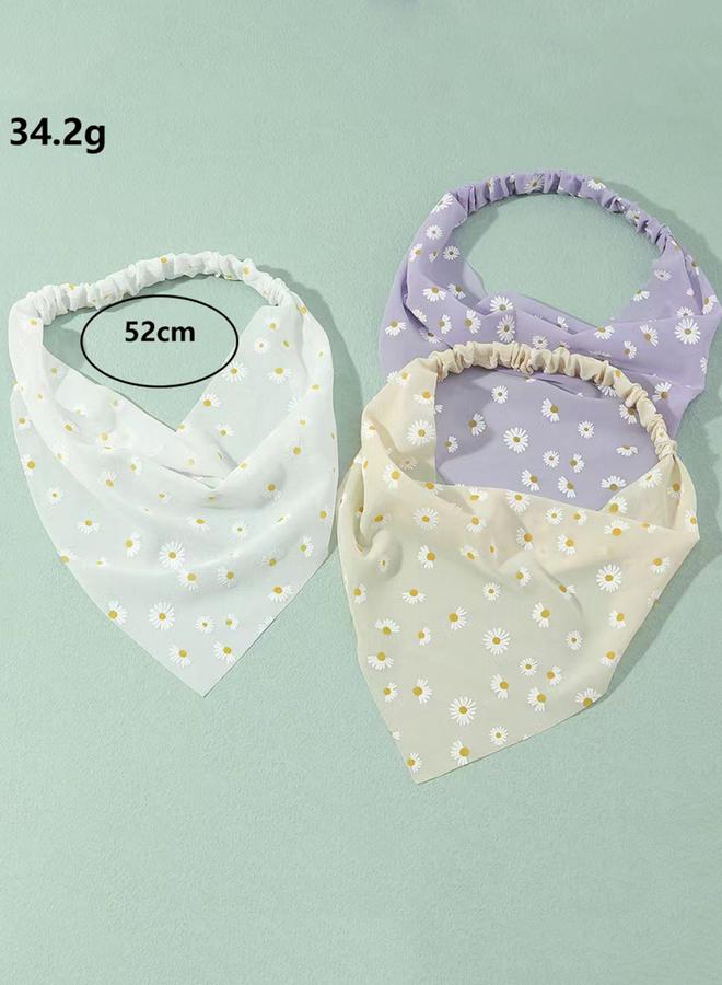 Take Two Set of 3 - Floral Printed Triangle Headscarf - Image 2